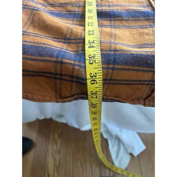 Duluth Trading Co. Forklore Duster Flannel Blouse Womens Size Large Orange - Picture 8 of 9